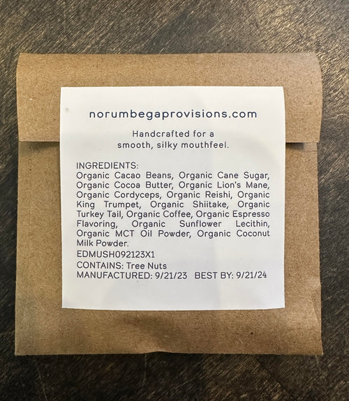 Norumbega Provisions Mushroom Chocolate Bar